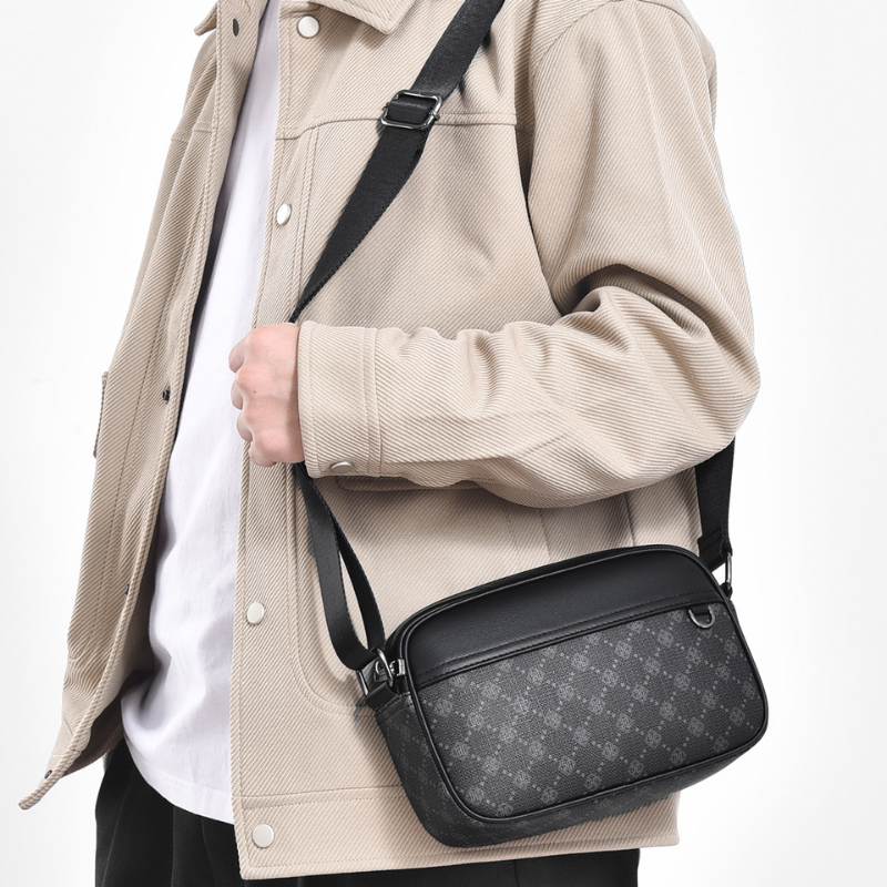 Customizable Men's PVC Work Commuter Crossbody Bag