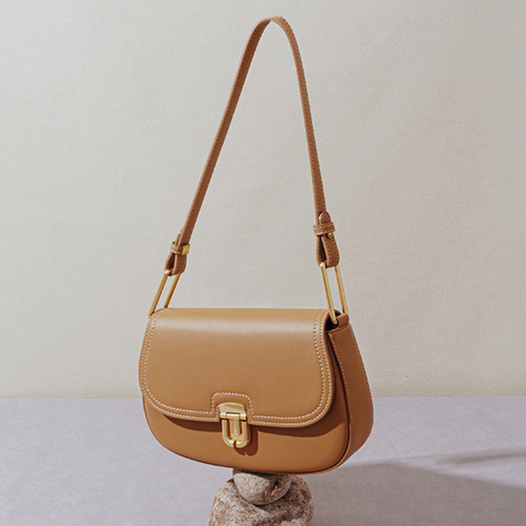 Designer Genuine Leather Niche Saddle Shoulder Bag
