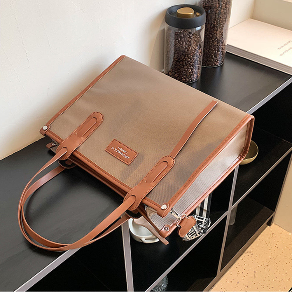 Retro Oxford Cloth  Contrast Color Shoulder Tote