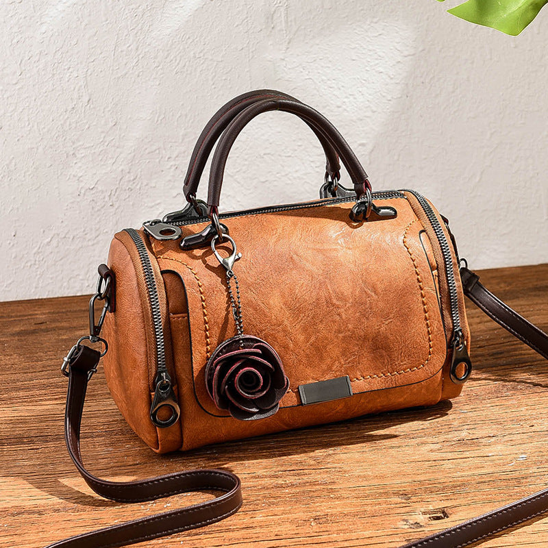 Spring  Pillow Bag with Flower Pendant Shoulder Bag