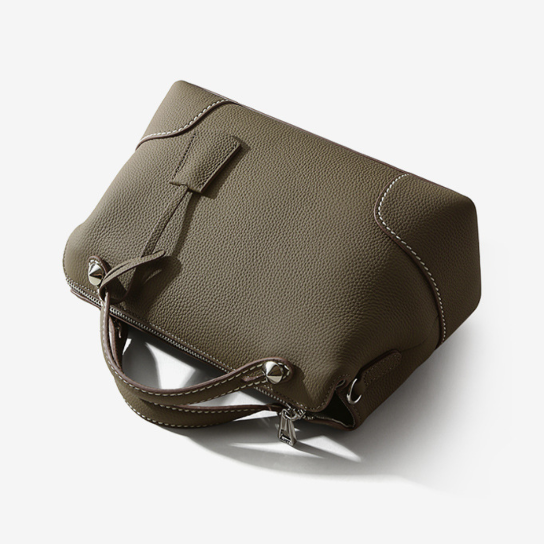 Simple Genuine Leather Women's Pillow Handbag