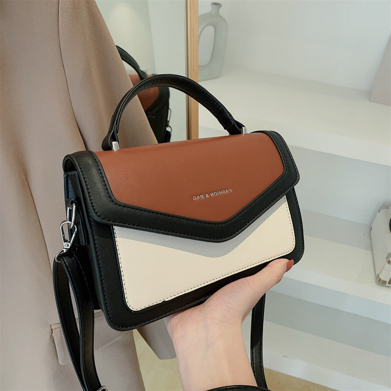 Retro Multi-Pocket  Contrast Crossbody Bag