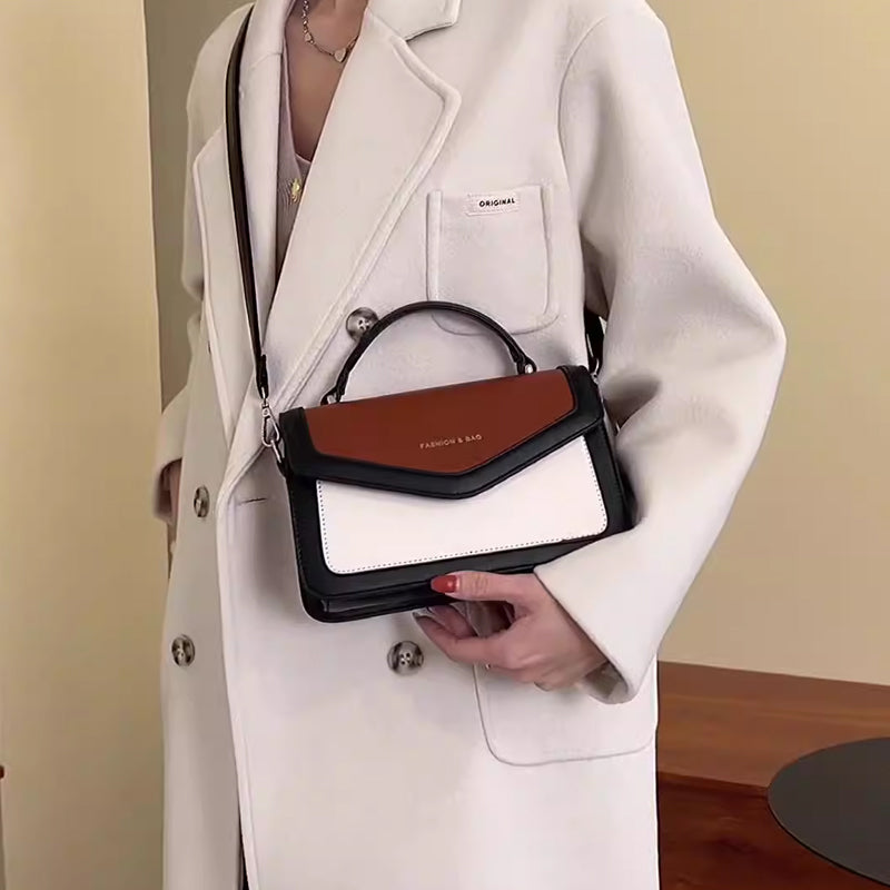 Retro Multi-Pocket  Contrast Crossbody Bag