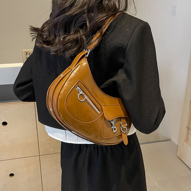 Saddle Style  Casual Crossbody Shoulder Bag