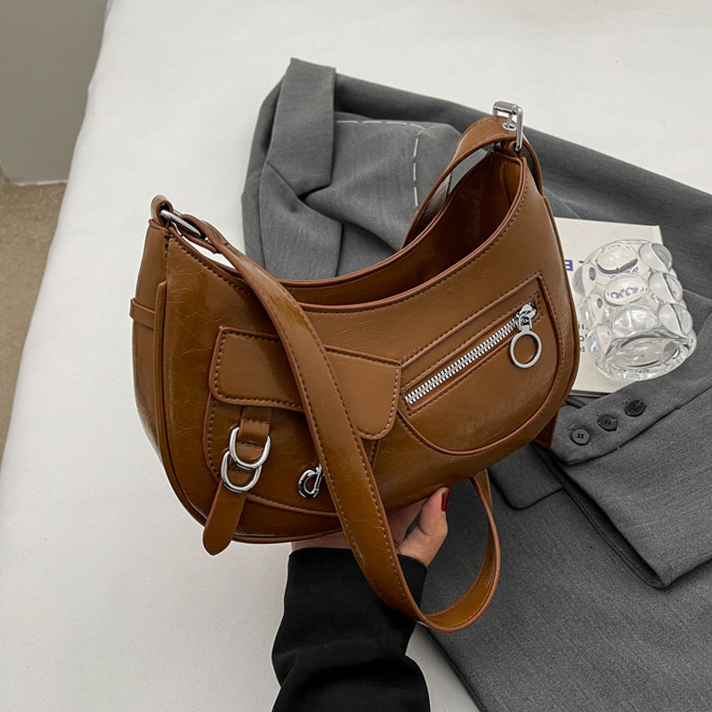 Saddle Style  Casual Crossbody Shoulder Bag