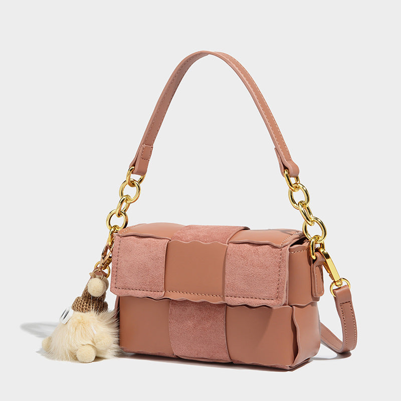 Niche Design PU Leather Biscuit Mini Underarm Bag