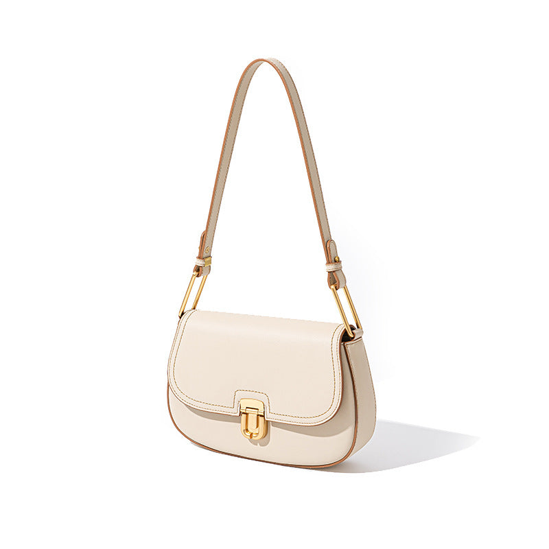 Designer Genuine Leather Niche Saddle Shoulder Bag