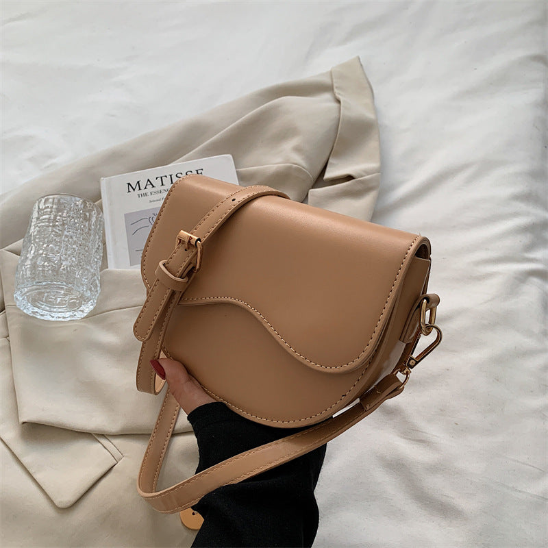 Retro Autumn PU Leather Saddle Crossbody Bag