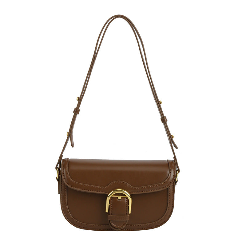 Contrast Color Polyester Underarm Saddle Shoulder Bag