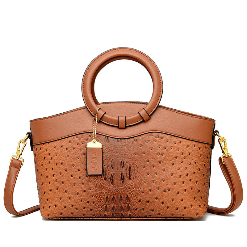 Large Capacity Crocodile Pattern  Mom Handbag