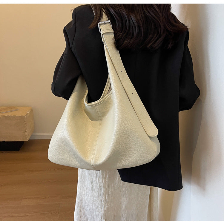 Soft Leather  Textured Casual Shoulder Tote Bag