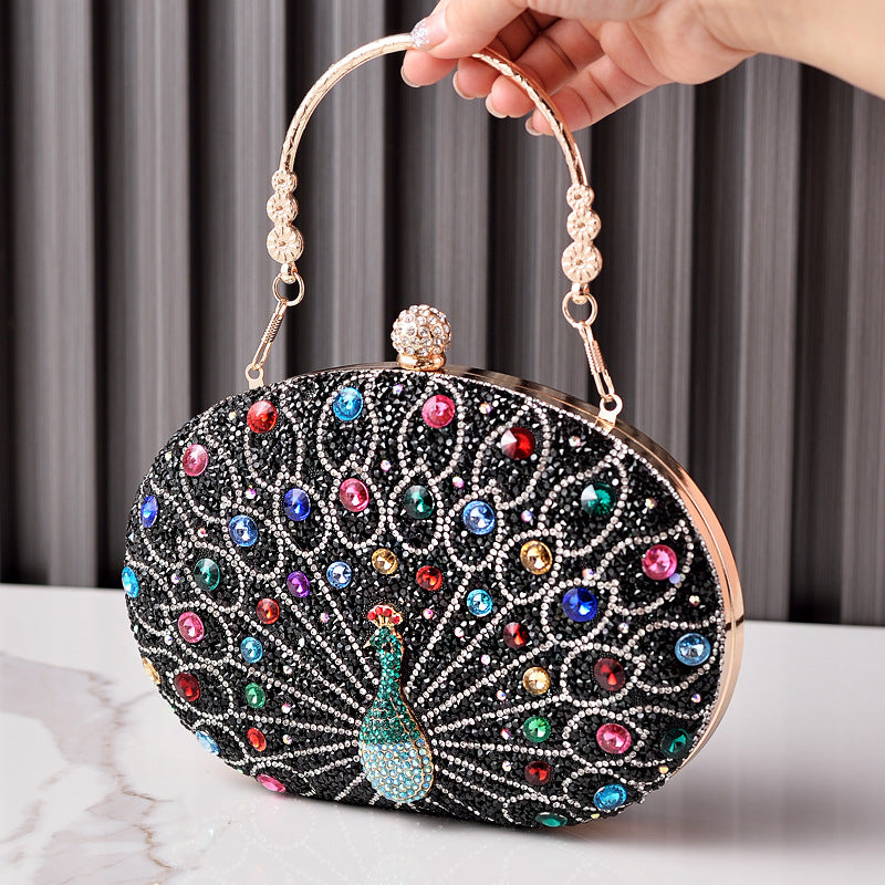 Peacock Diamond  Evening Clutch