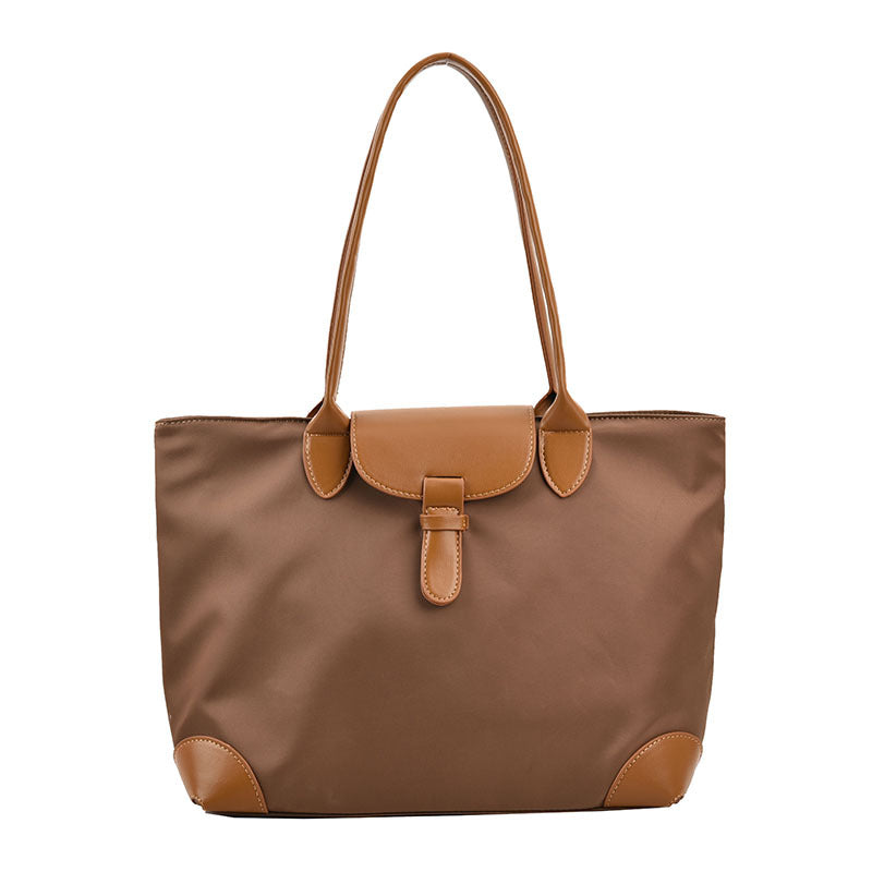 Contrast Color  Oxford Cloth Commuter Canvas Tote