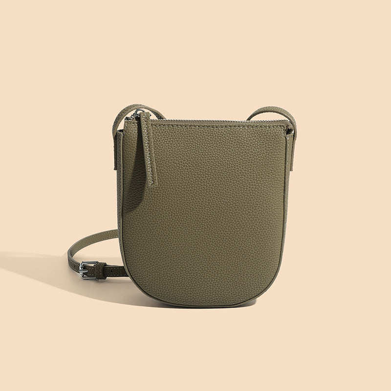 Mini Cowhide Leather Mobile Phone Crossbody Bag