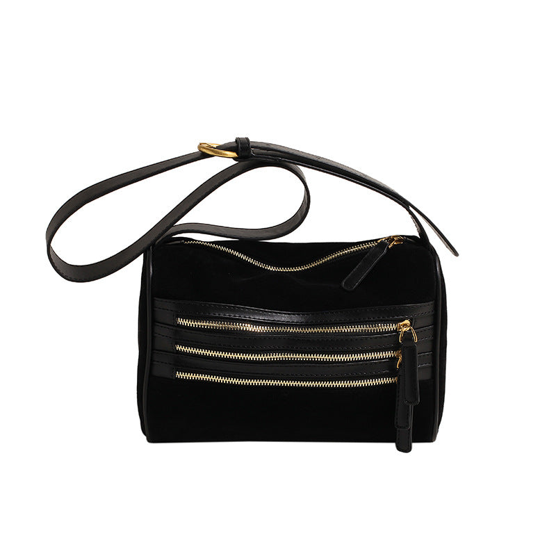 Velvet Retro Underarm Crossbody Small Square Bag