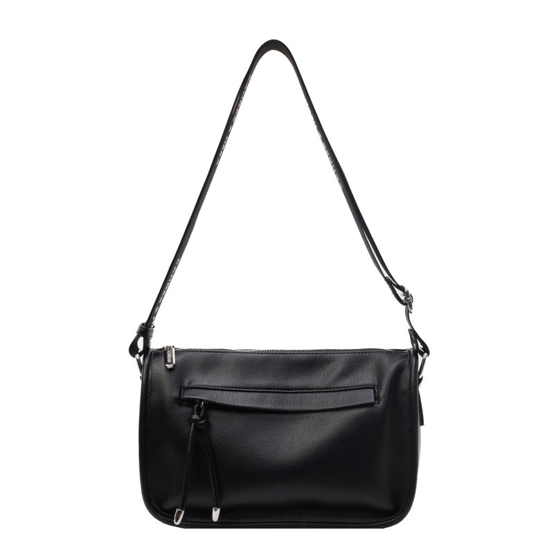 Retro  Solid Pillow Bag with Wide Strap