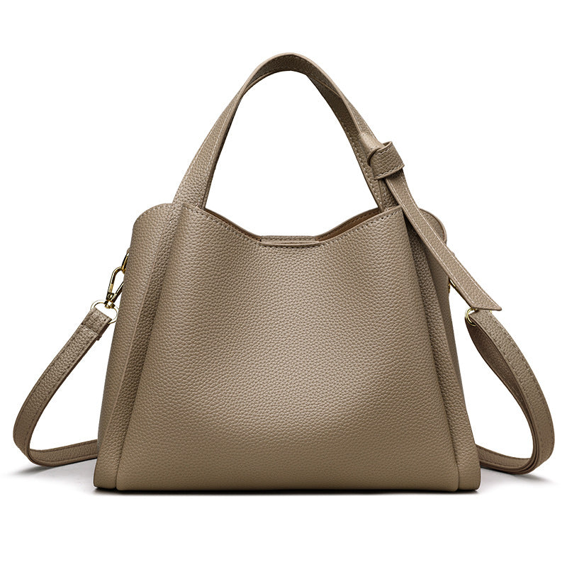 Soft PU Leather Vegetable Basket Bucket Shoulder Bag