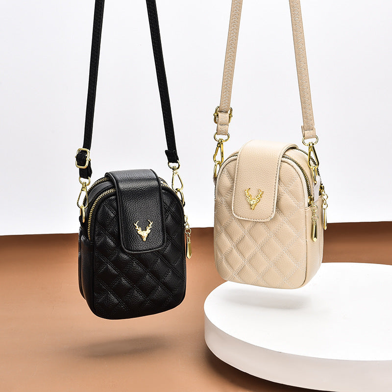 Compact PU Leather Mobile Phone Crossbody Bag