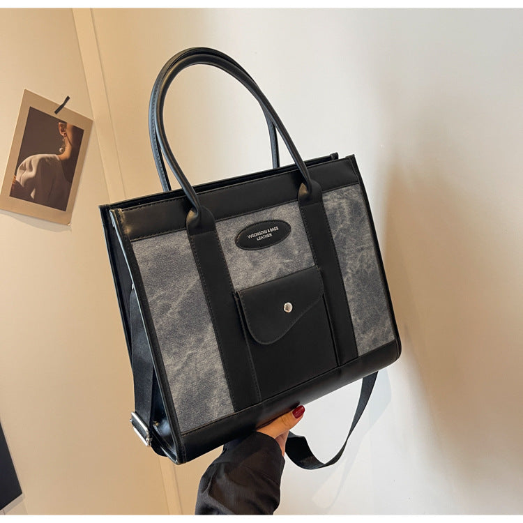 Denim Commuter Tote Bag for Women