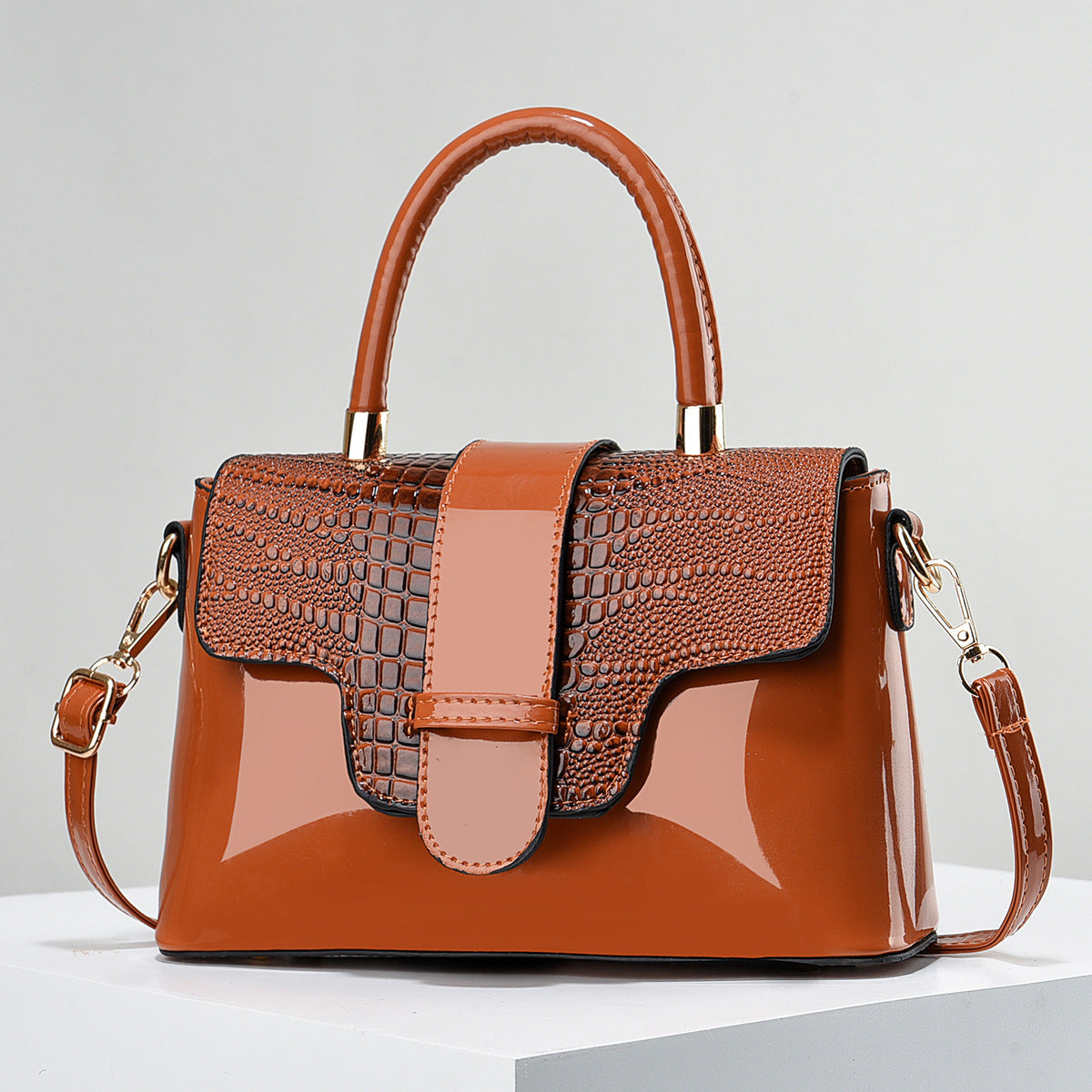 Textured Fashion Shoulder Handbag