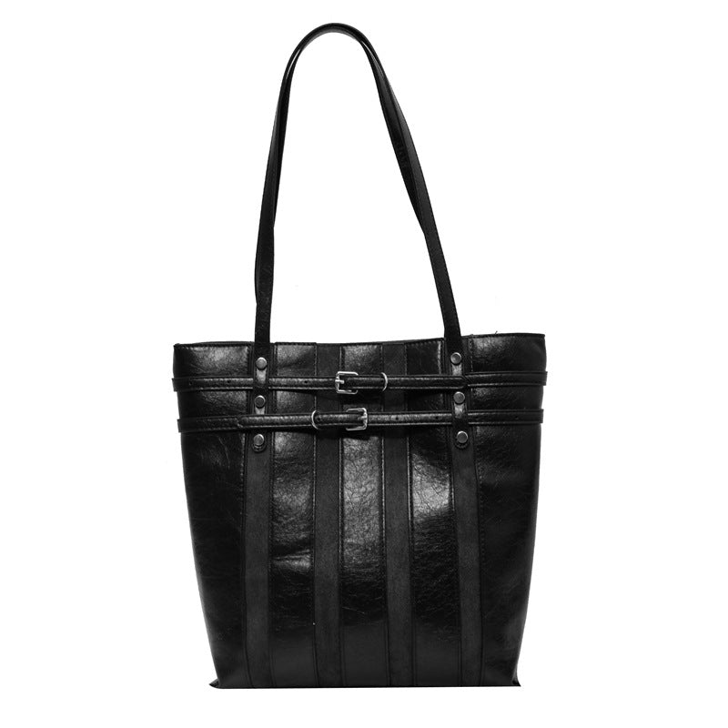 Textured Stitching  Retro Fashion Large Shoulder Tote