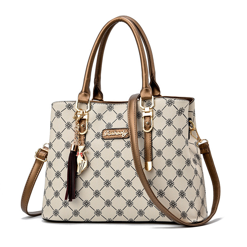 Fashionable Large Capacity PU Leather Mom Tote Bag