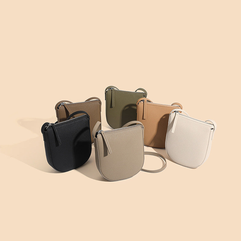 Mini Cowhide Leather Mobile Phone Crossbody Bag