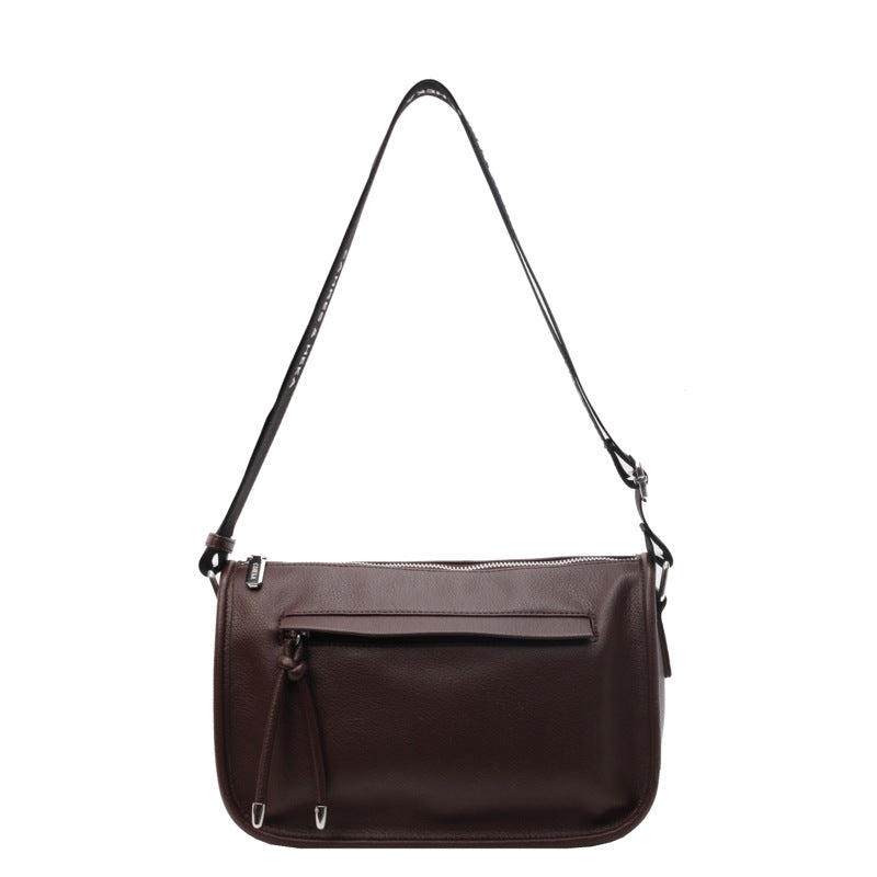 Retro  Solid Pillow Bag with Wide Strap