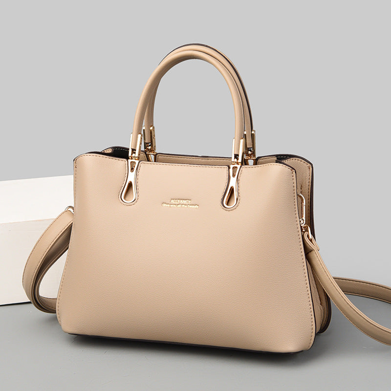Simple Fashion PU Leather Shoulder Tote Bag for Moms