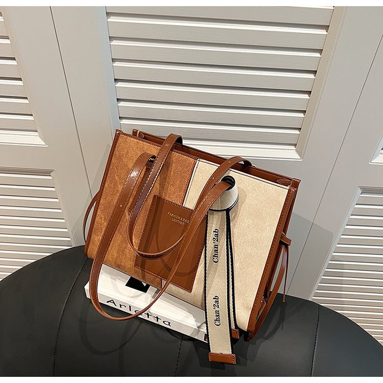 Contrast Color  Underarm One-Shoulder Tote Bag