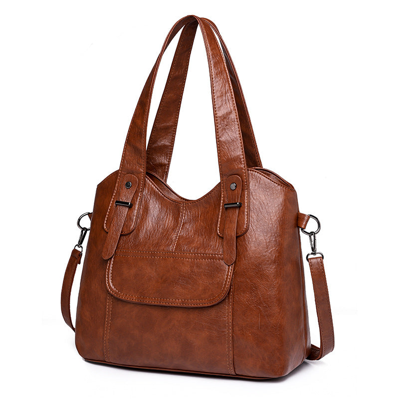 European Style Large Soft Leather  Shoulder Bag