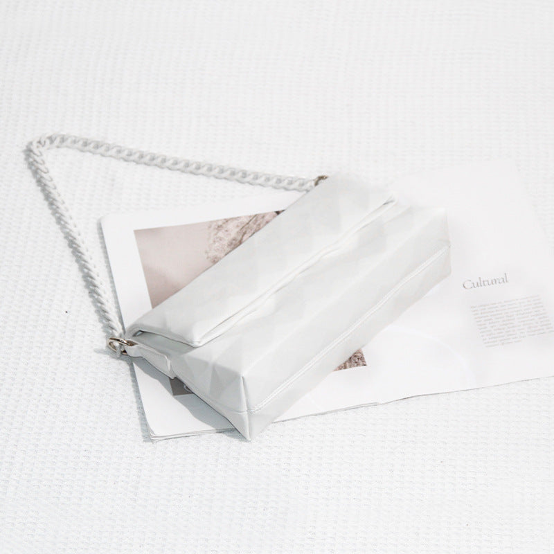French Geometric  Underarm Diamond Chain Crossbody Bag