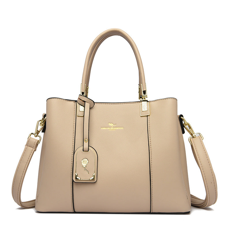 Rose Ornament Crossbody Stitch Shoulder Handbag