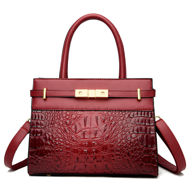 Simple Fashionable Crocodile Pattern Women's  Handbag