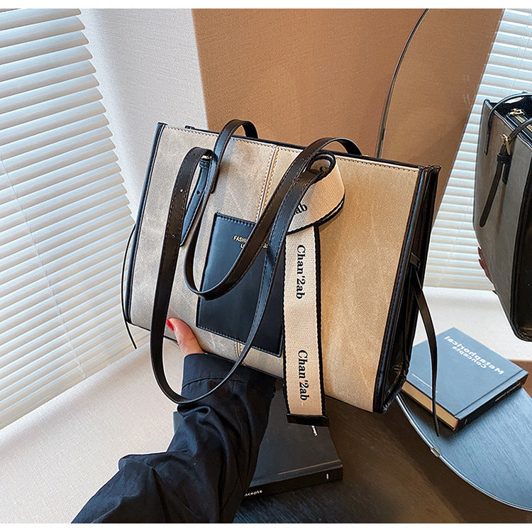 Contrast Color  Underarm One-Shoulder Tote Bag