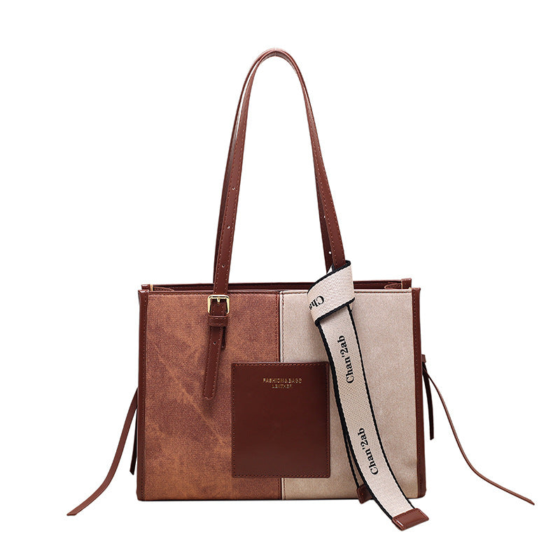 Contrast Color  Underarm One-Shoulder Tote Bag