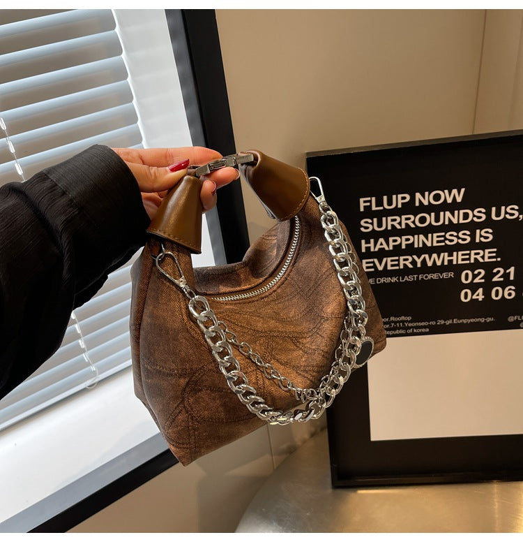 Retro  Dumpling Style Handheld Shoulder Handbag