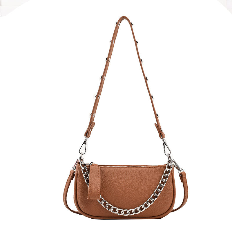 Litchi Pattern  Chain Small Crossbody Bag