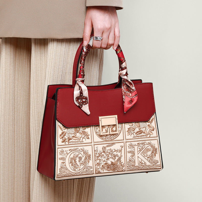 Summer Genuine Leather Mother’s Tote Wedding Handbag