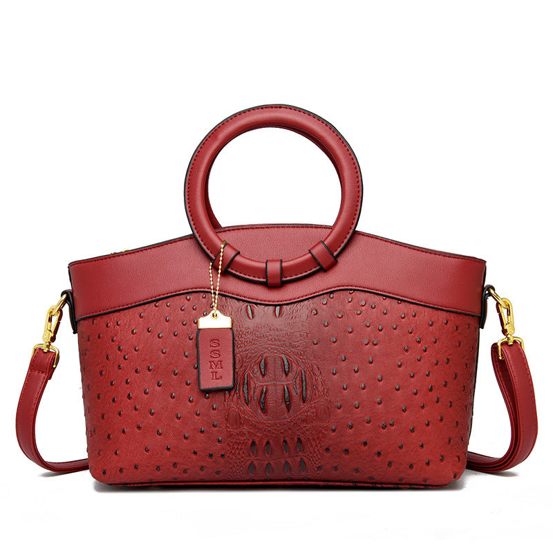 Large Capacity Crocodile Pattern  Mom Handbag