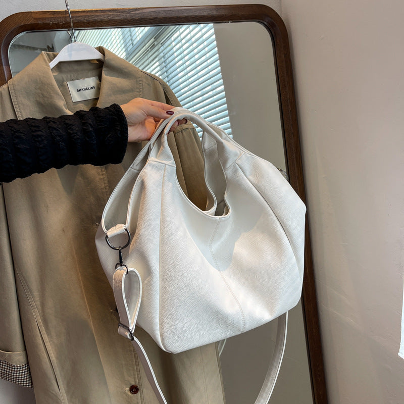 Soft PU Leather Casual Large Capacity Tote Messenger Bag