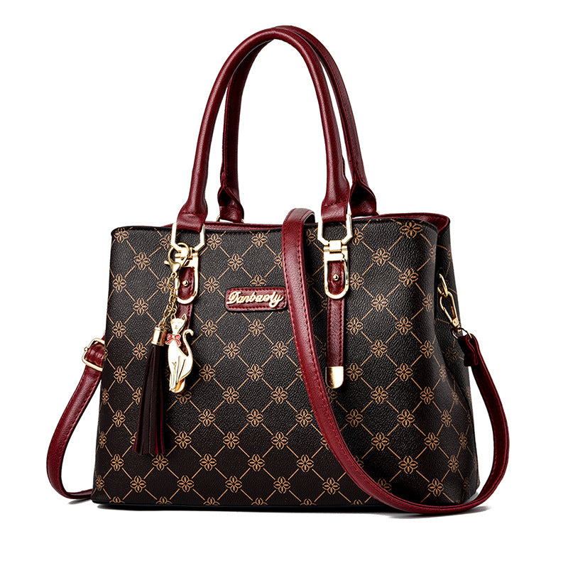 Fashionable Large Capacity PU Leather Mom Tote Bag