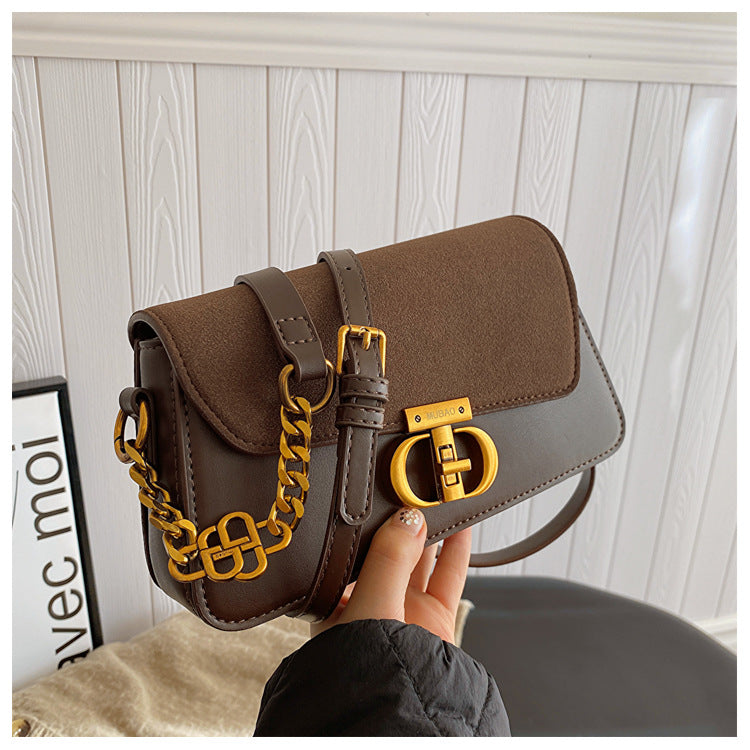 Frosted  Velvet Chain Retro Armpit Shoulder Bag
