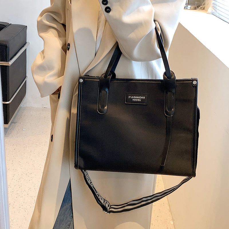 Retro Oxford Cloth  Contrast Color Shoulder Tote
