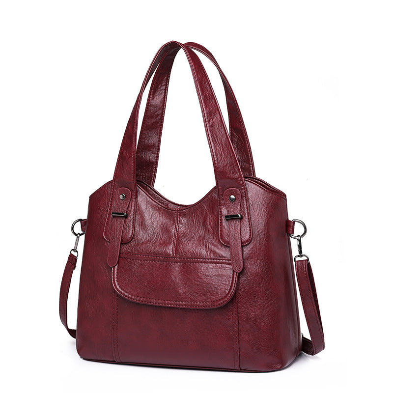 European Style Large Soft Leather  Shoulder Bag