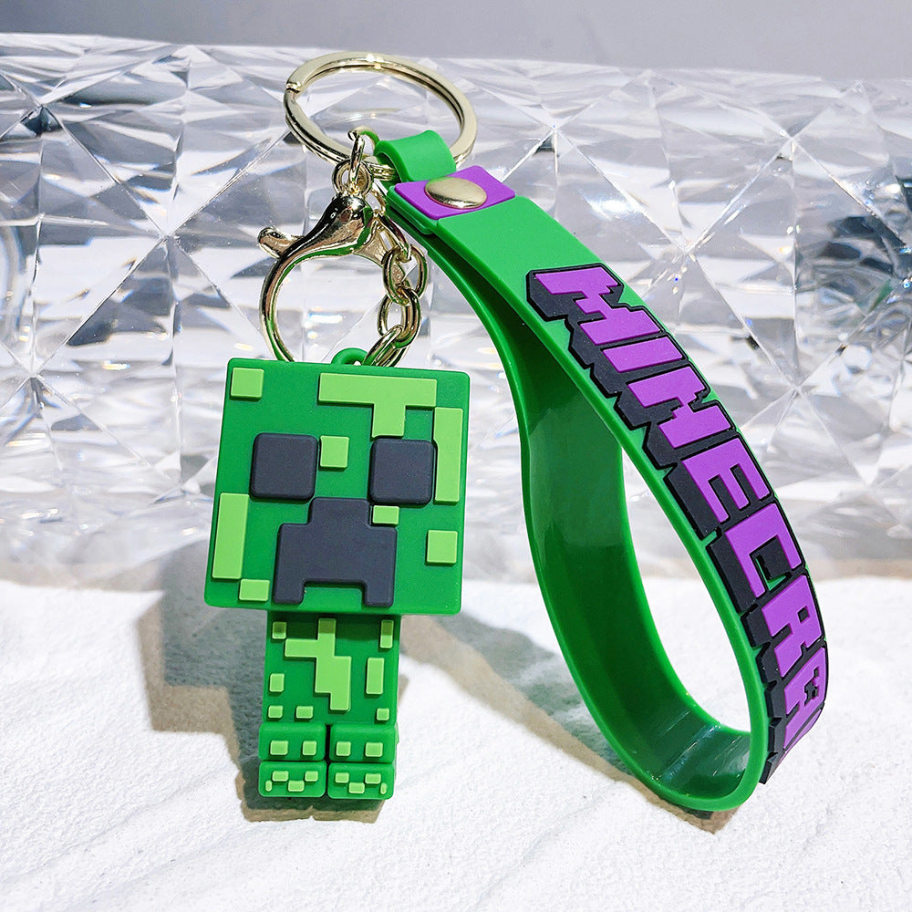 Cartoon Building Block Doll Keychain