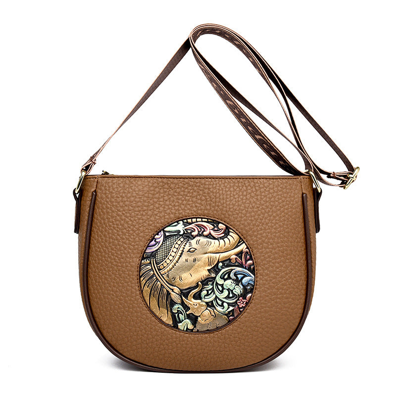 Retro Style Embossed  Women's Shoulder Bag