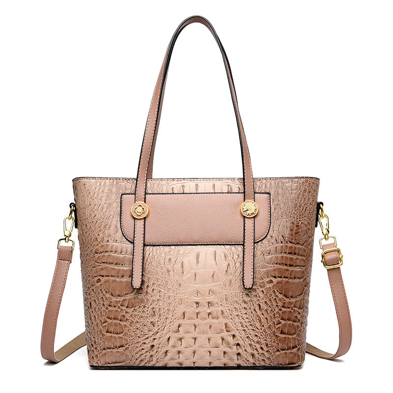 Fashionable Crocodile Pattern Large Capacity Women's  Tote Bag