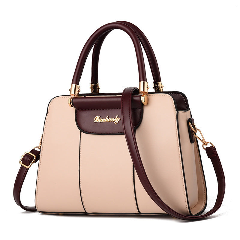 European  Large Capacity Simple Shoulder Handbag