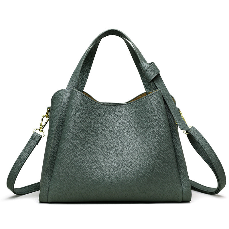 Soft PU Leather Vegetable Basket Bucket Shoulder Bag